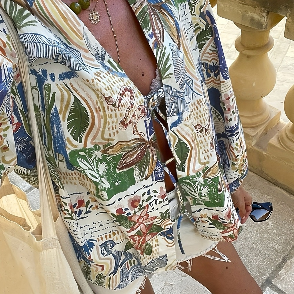 Multicolor Printed Women's Top